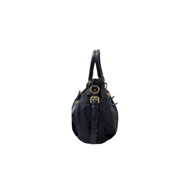 Prada BR4259 Nylon Jacquard Logo Tote Ghw (Black)