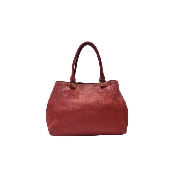 Prada 1BG044 Vitello Phenix Leather Tote Ghw (Rossa/Red)