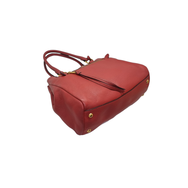 Prada 1BG044 Vitello Phenix Leather Tote Ghw (Rossa/Red)