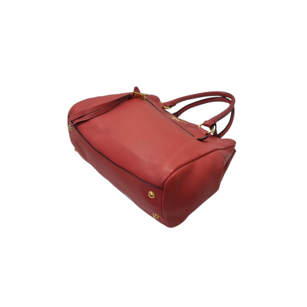 Prada 1BG044 Vitello Phenix Leather Tote Ghw (Rossa/Red)