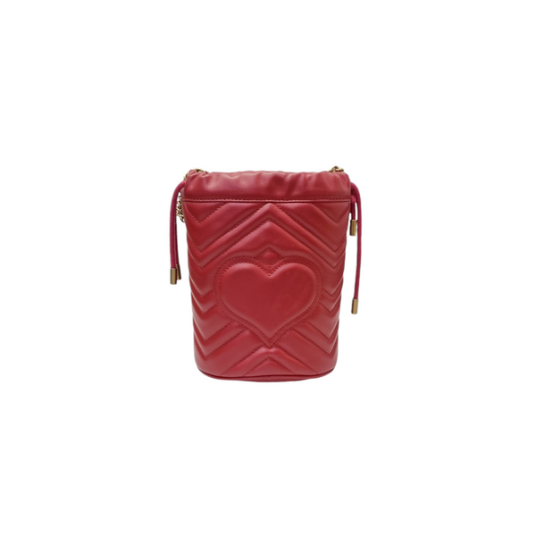 Gucci GG Marmont Matelasse Mini Bucket Bag Ghw (Red)