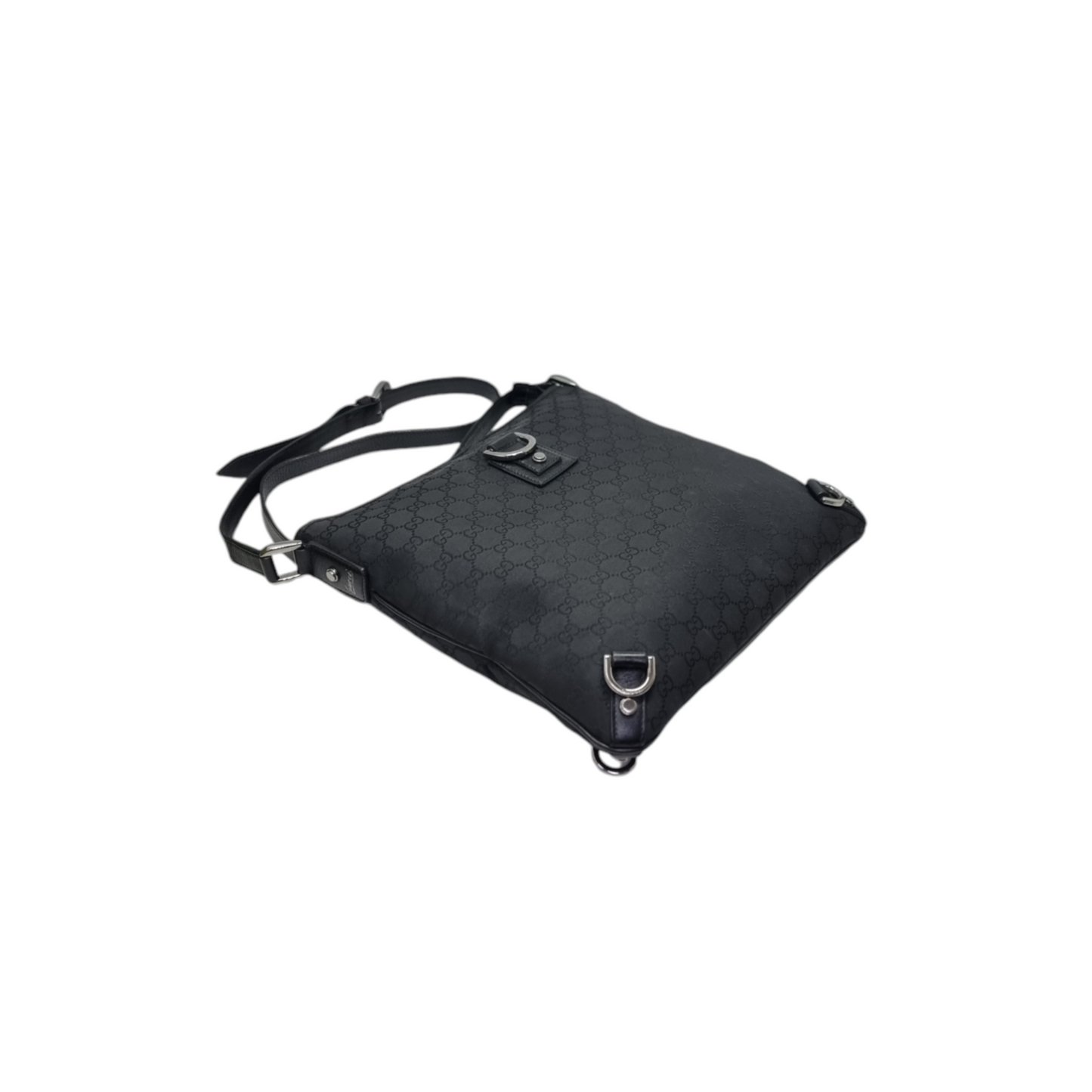 Gucci GG Abbey D-Ring Canvas Crossbody Shw (Black)