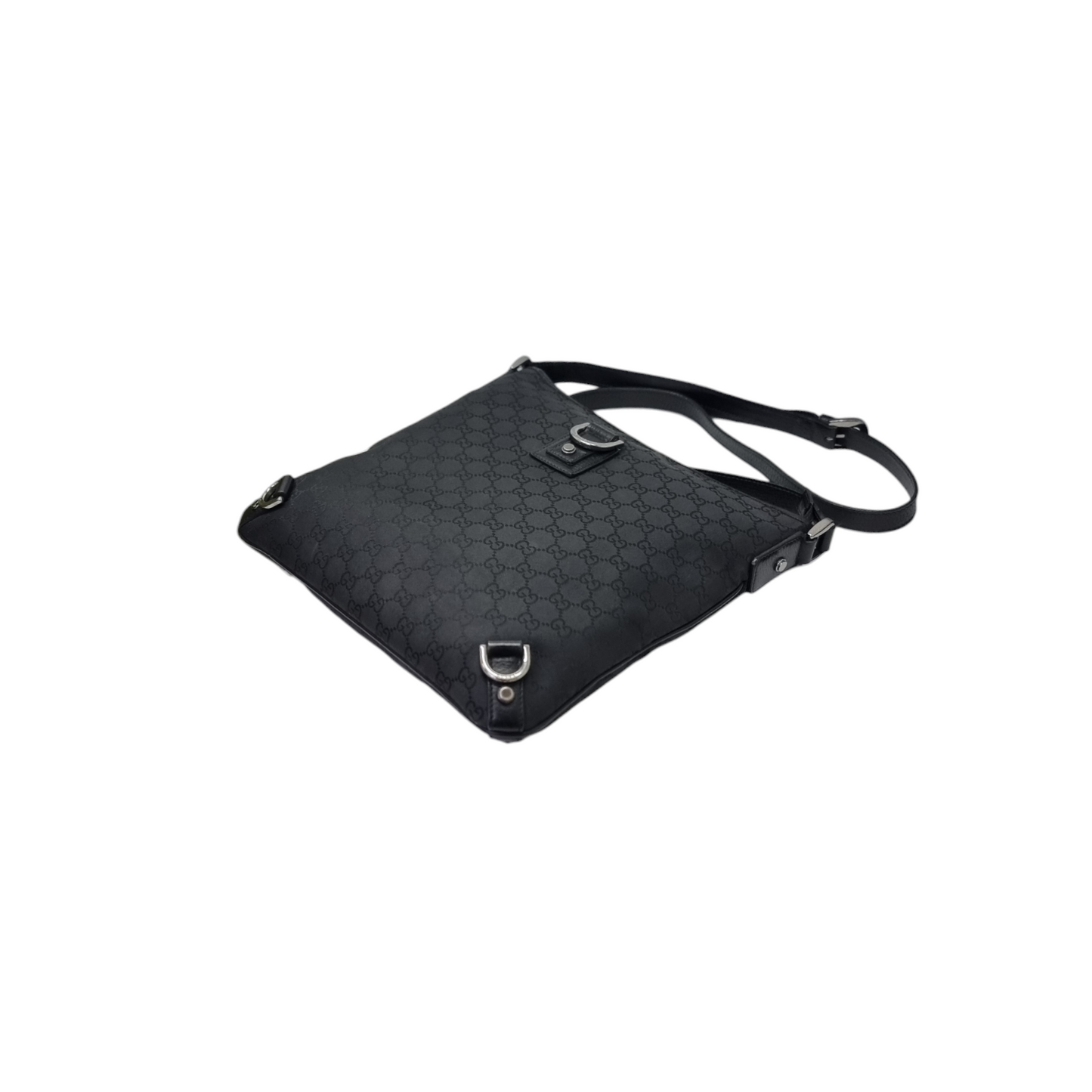 Gucci GG Abbey D-Ring Canvas Crossbody Shw (Black)