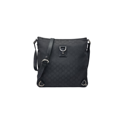 Gucci GG Abbey D-Ring Canvas Crossbody Shw (Black)