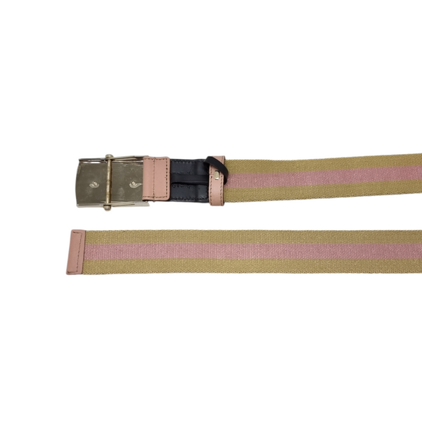 Gucci Vintage Interlocking Canvas Belt Ghw (Beige/Pink)