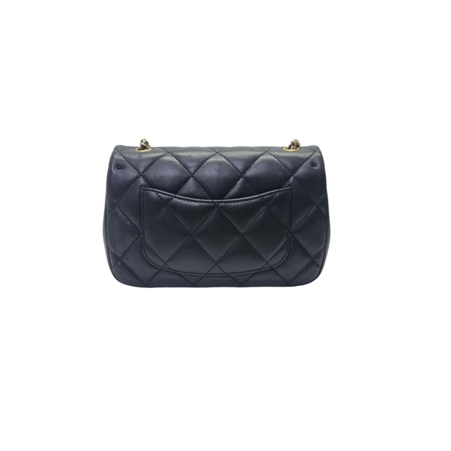 Chanel 22B Small Flap Bag with Heart Charms Lambskin Aged Gold Hw (Black)