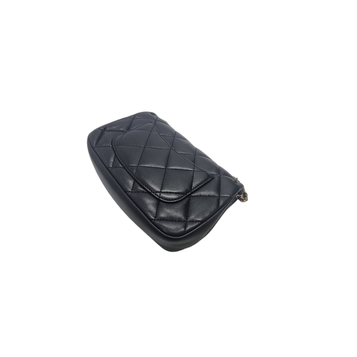 Chanel 22B Small Flap Bag with Heart Charms Lambskin Aged Gold Hw (Black)