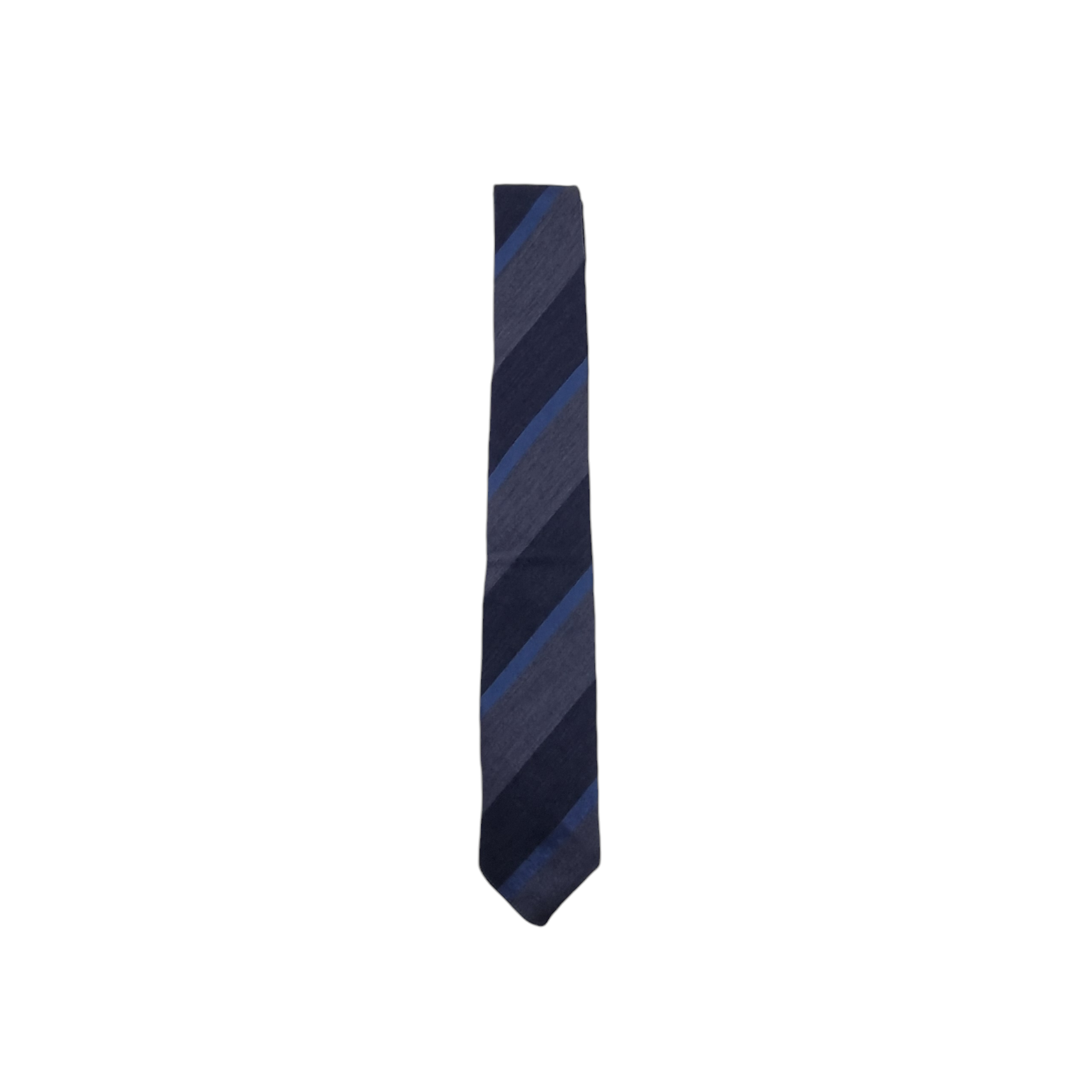 Gucci Lana Wool & Silk Stripe Tie ( Blue/Grey)