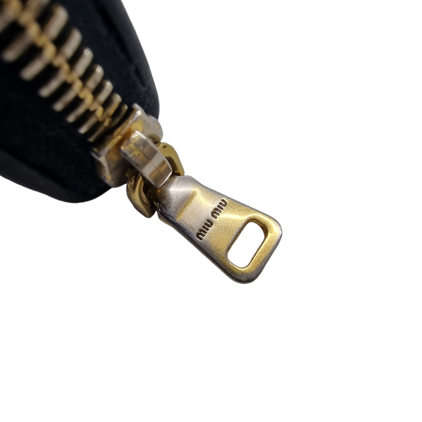 Miu Miu Matelasse Lux Leather Zippy Wallet Ghw (Black)