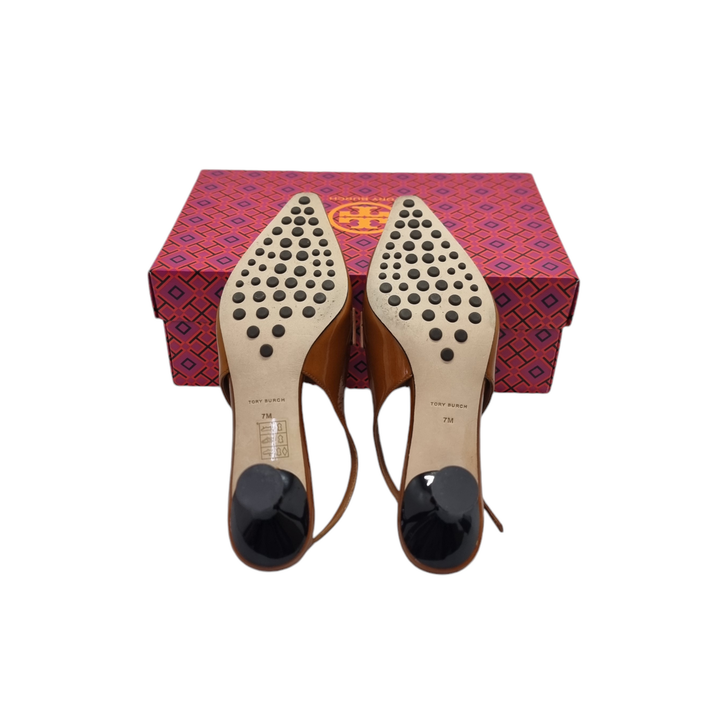 Tory Burch Pointed Slingback Pump Patent Leather (Bright Cuoio/Brown)