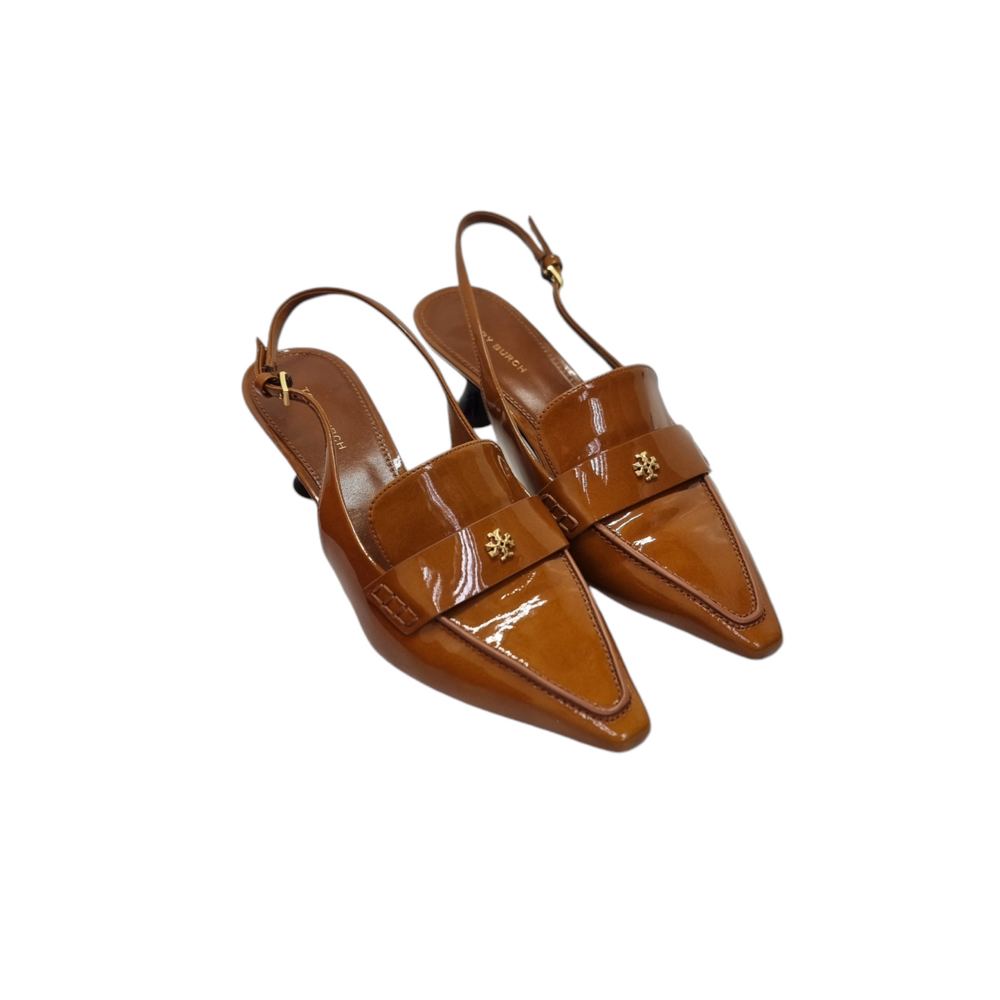 Tory Burch Pointed Slingback Pump Patent Leather (Bright Cuoio/Brown)