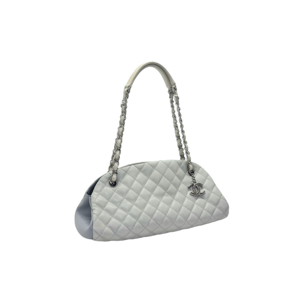 Chanel Mademoiselle Quilted Leather Bowler Bag Shw (Light Sky Blue)