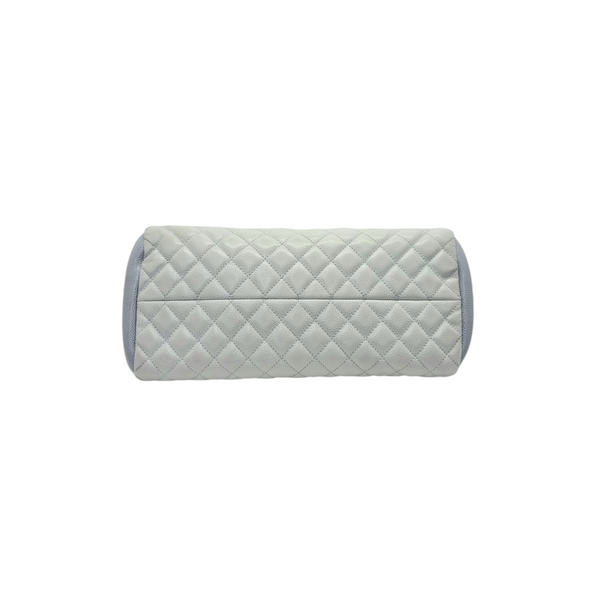 Chanel Mademoiselle Quilted Leather Bowler Bag Shw (Light Sky Blue)