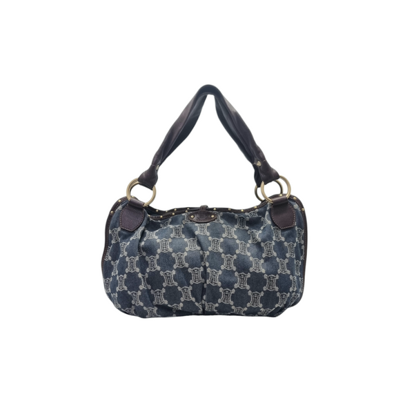 Celine Macadam Denim Hobo Bag Ghw (Blue)