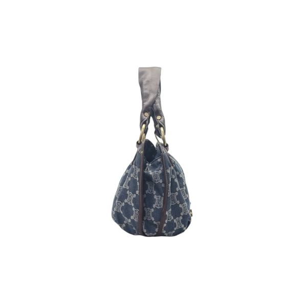 Celine Macadam Denim Hobo Bag Ghw (Blue)