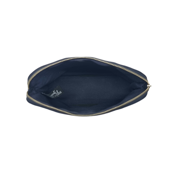 Hermes Canvas Bolide Case Meduim Shw (Navy Blue)