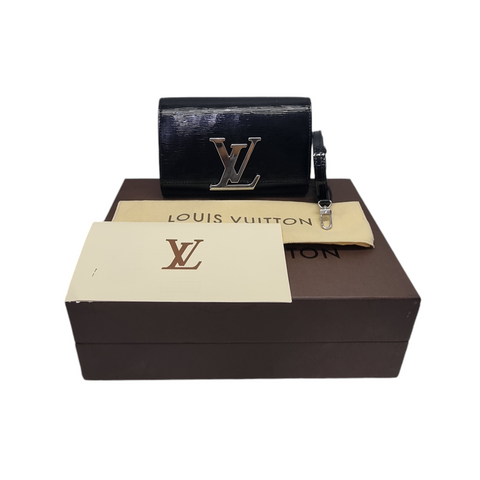 Louis Vuitton Pochette Louise Epi Patent Leather Black Shw