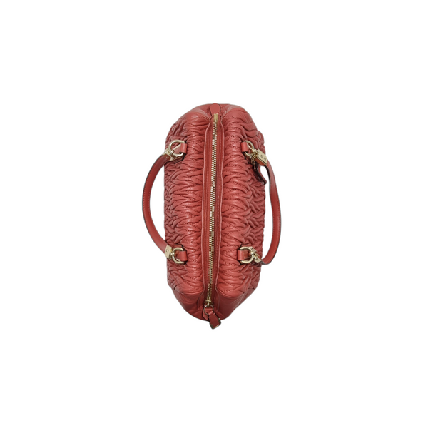 Coach Madison Gathered Twist Leather Mini Tote Ghw (Watermelon/Red)