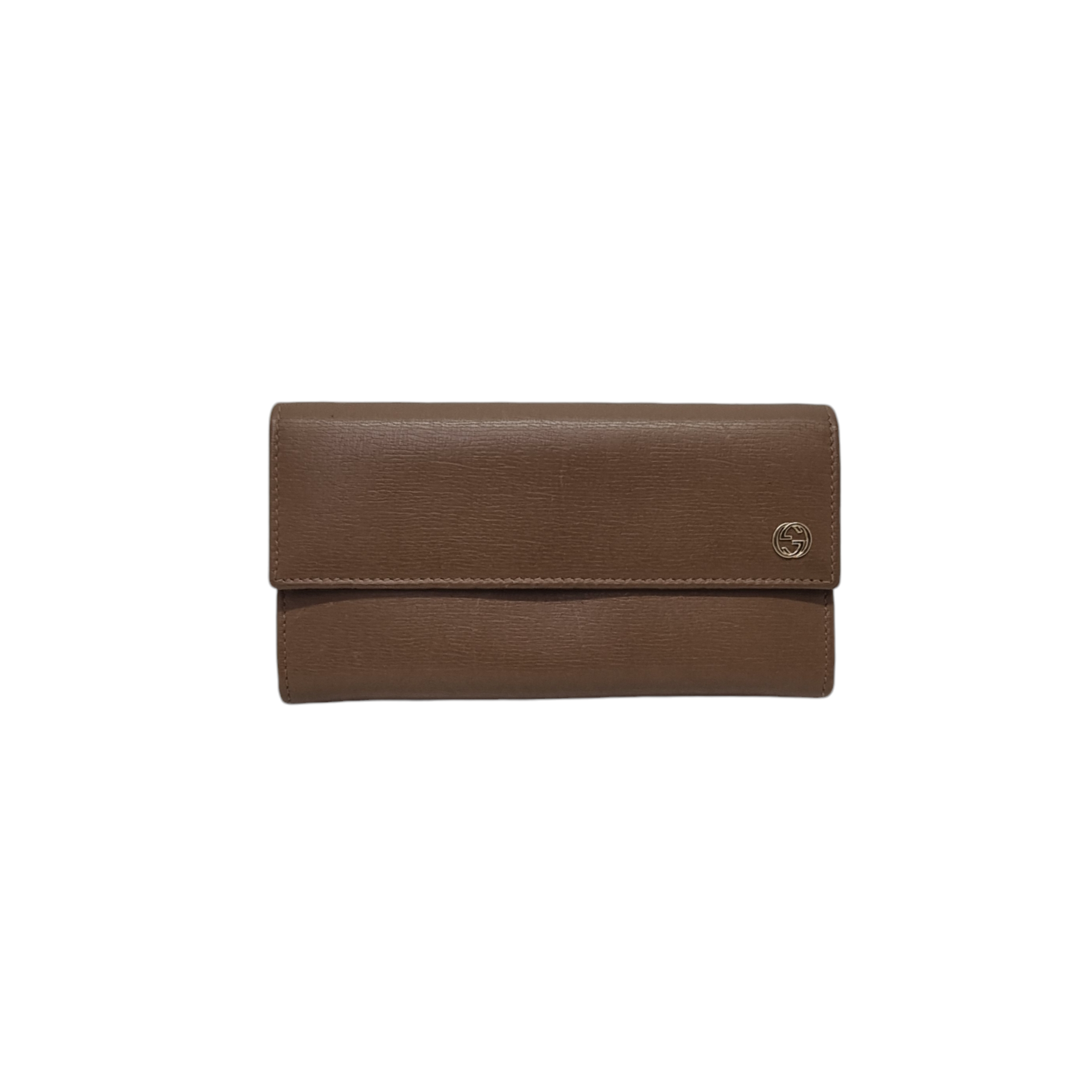 Gucci GG Interlocking Leather Long Wallet (Brown)