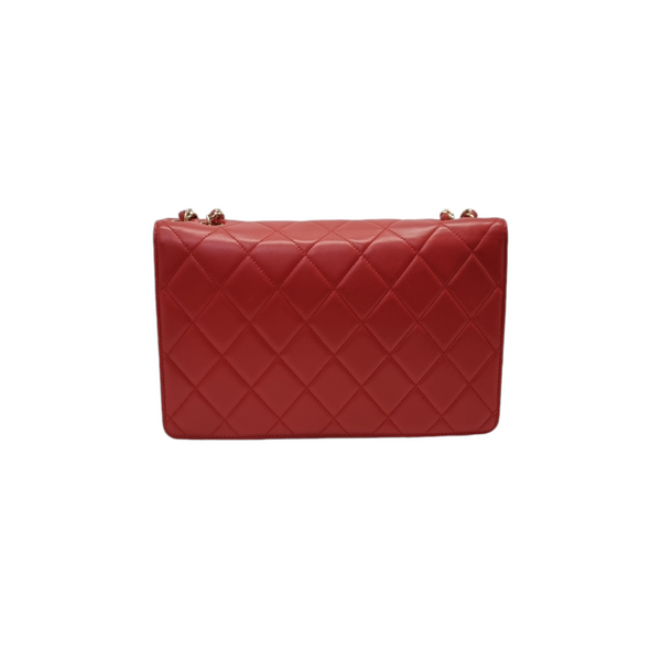 Chanel Golden Class  Flap Bag Leather Ghw (Red)