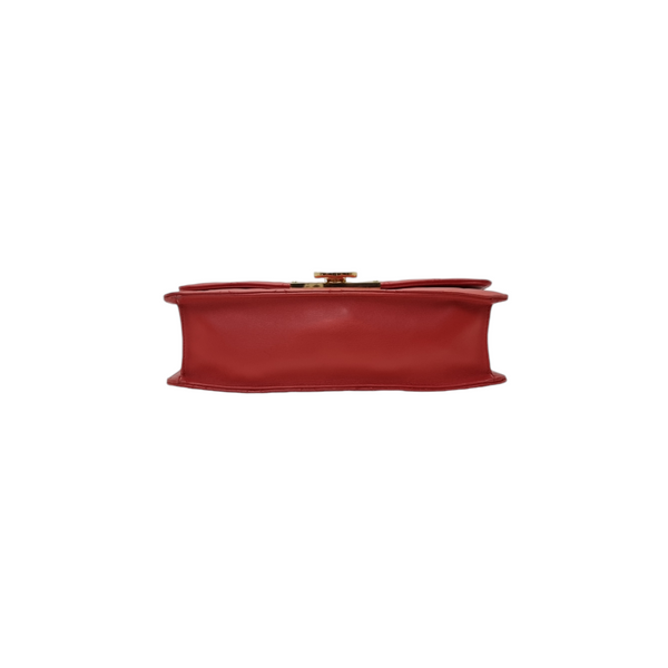 Chanel Golden Class  Flap Bag Leather Ghw (Red)