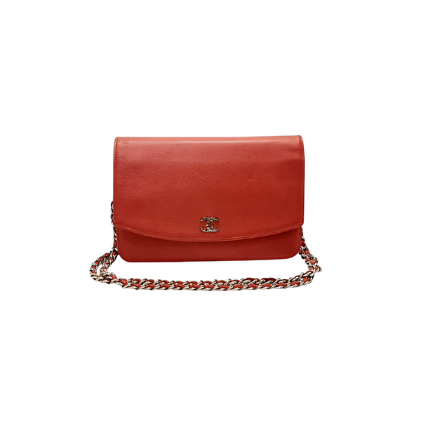 Chanel Timeless Classic Leather Wallet On Chain Shw (Red)