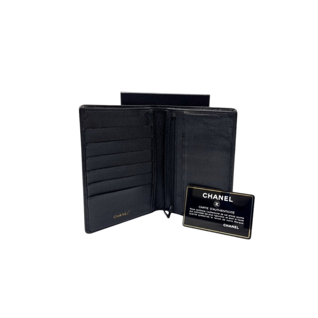 Chanel Wallet Bifold/Passport Holder Caviar Ghw (Black)