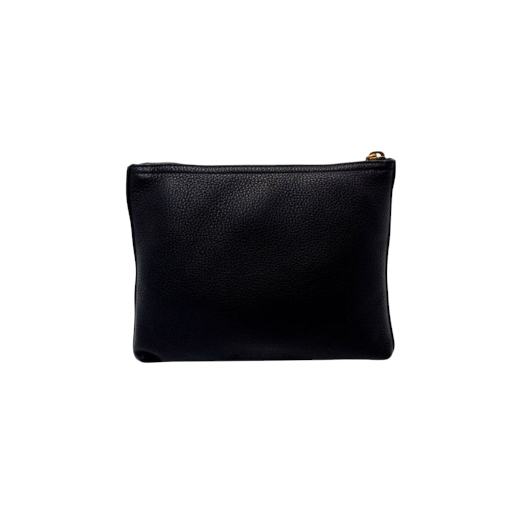 Gucci Print Leather Pouch Ghw (Black)