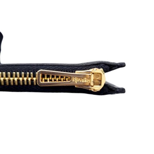 Hermes Roulis Slim Wallet Mysore Goatskin Permabrass Plated Hardware (Black)