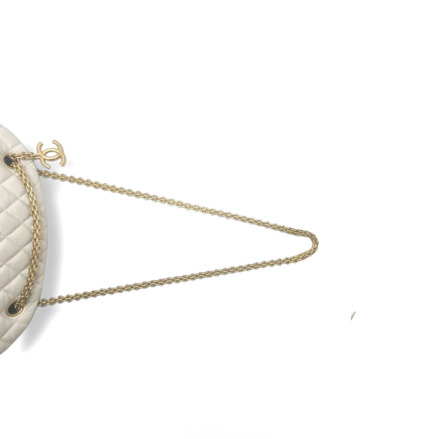 Chanel Mademoiselle Medium Bowling Calf Leather Bag Ghw (White)