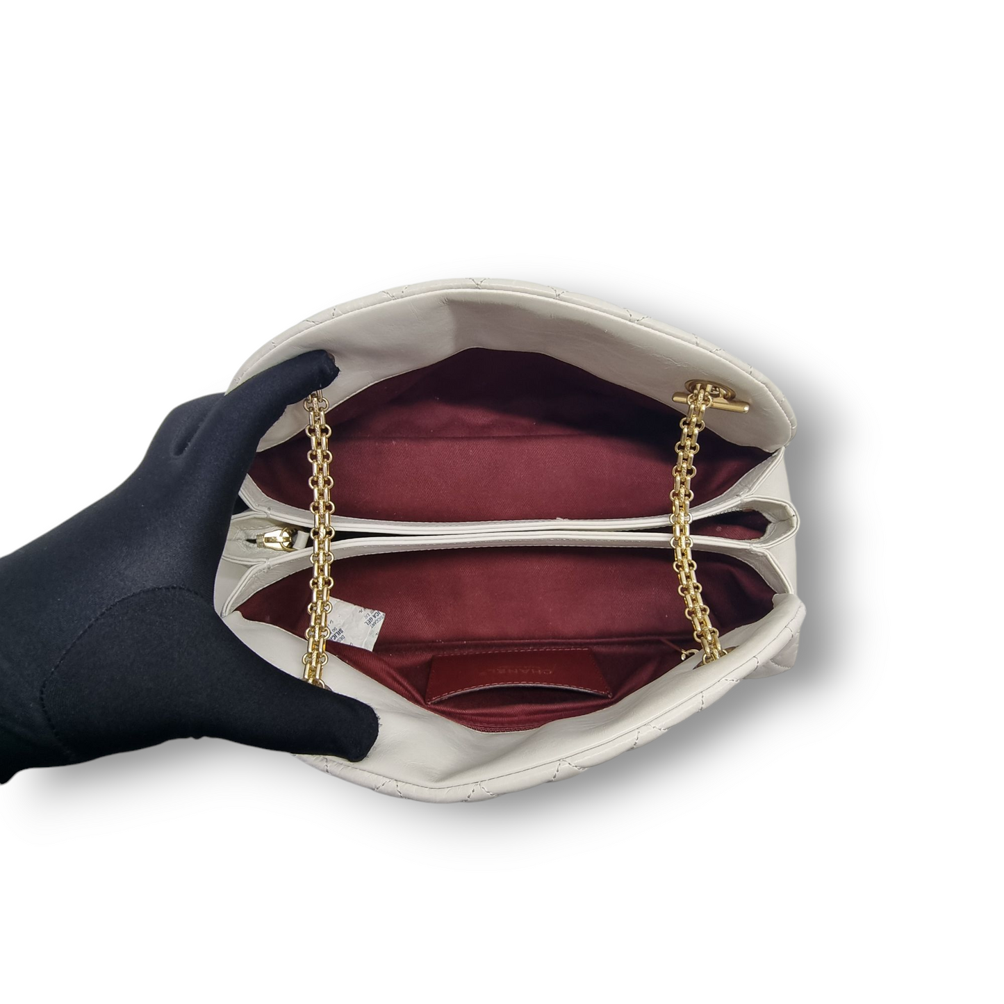 Chanel Mademoiselle Medium Bowling Calf Leather Bag Ghw (White)