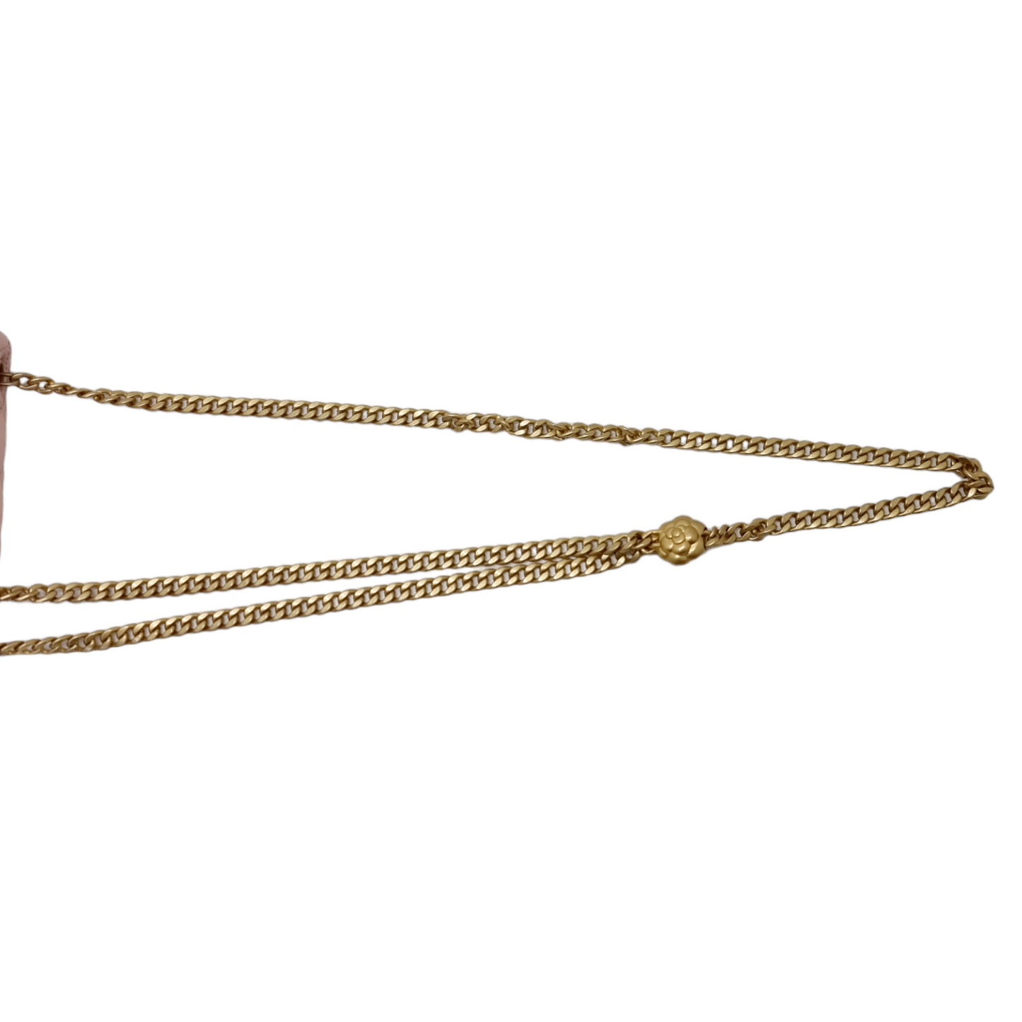 Chanel Classic Mini Flap With Camellia Adjustable Crush Ball Chain Lambskin Ghw (Rose Clair)