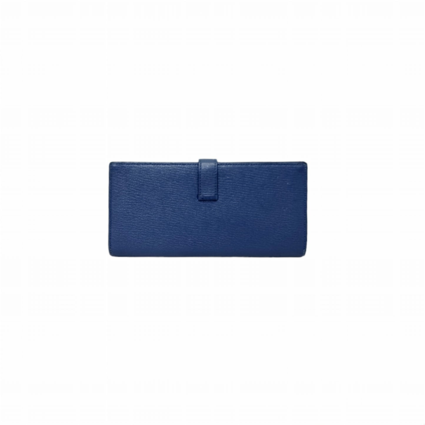 Hermes Bearn Compact Wallet Chevre Leather Ghw (Blue)