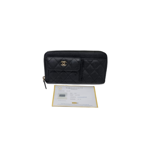 Chanel Zippy Wallet 2020 Cruise Caviar Ghw (Black)