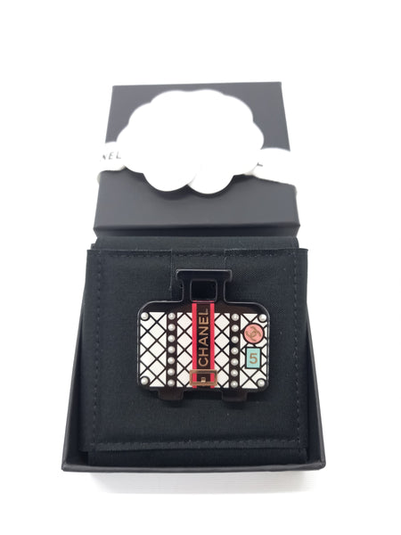 Chanel Brooch Resin Pearl Luggage (White/Black/Gold/Pink/Green)