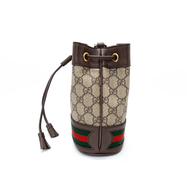 Gucci Ophidia GG Mini Bucket Bag Ghw (Ebony/Brown)