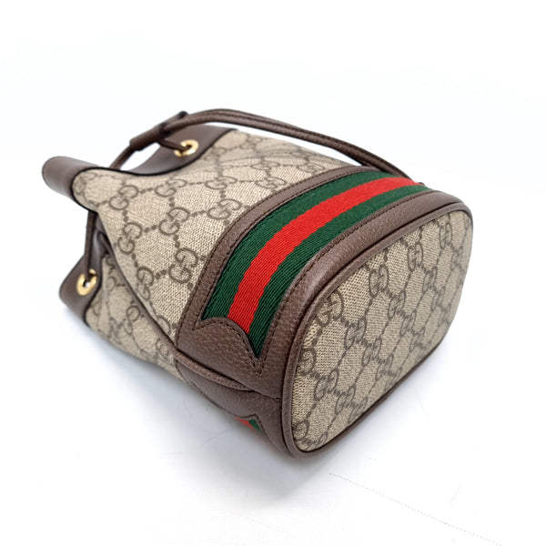 Gucci Ophidia GG Mini Bucket Bag Ghw (Ebony/Brown)