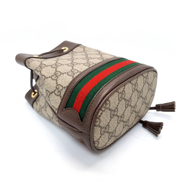 Gucci Ophidia GG Mini Bucket Bag Ghw (Ebony/Brown)