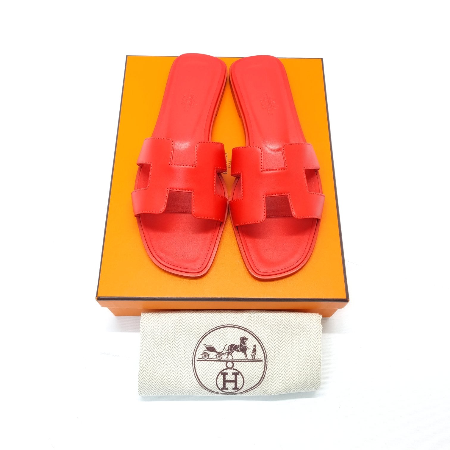 Hermes Oran Sandals (Rouge Bali)