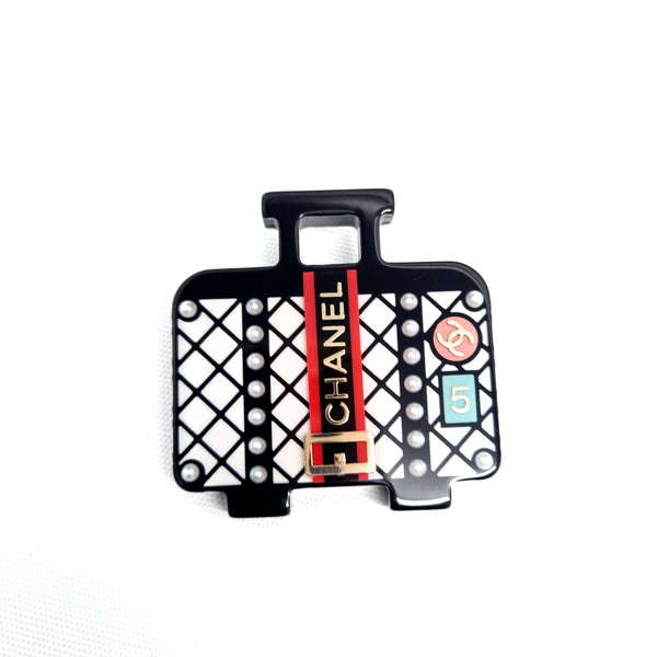 Chanel Brooch Resin Pearl Luggage (White/Black/Gold/Pink/Green)