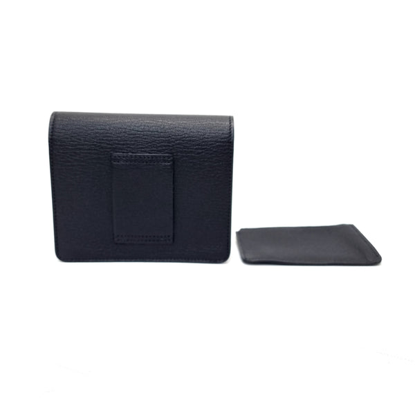 Hermes Roulis Slim Wallet Mysore Goatskin Permabrass Plated Hardware (Black)