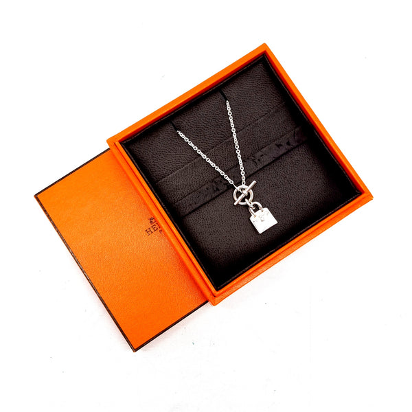 Hermes Amulettes Birkin Pendant With Necklace Silver 925/100