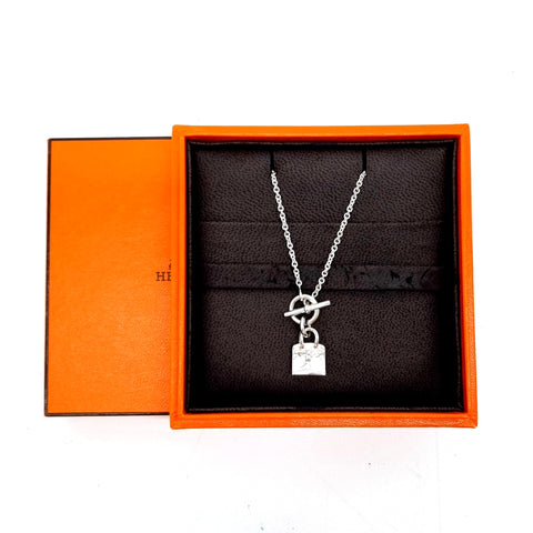 Hermes Amulettes Birkin Pendant With Necklace Silver 925/100