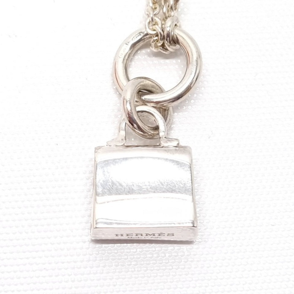 Hermes Amulettes Kelly Pendant With Necklace Silver 925/100