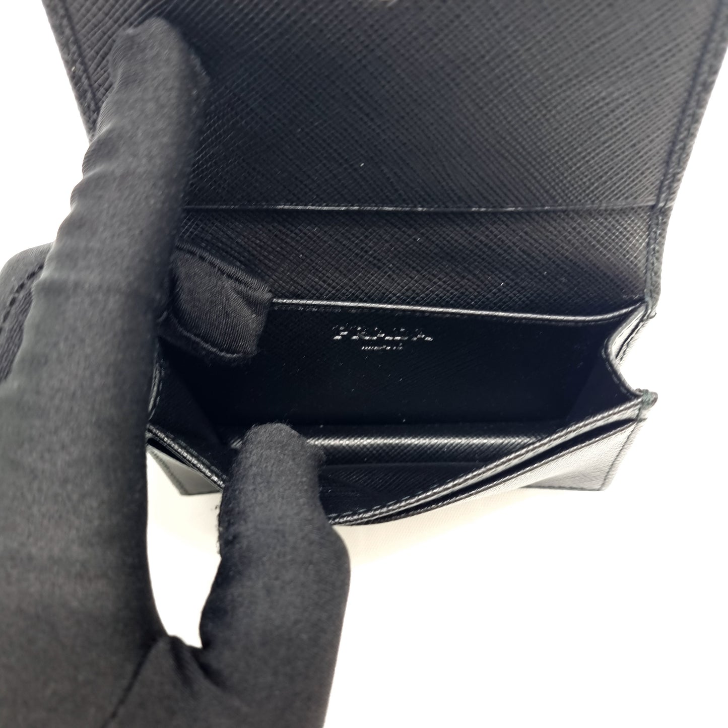 Prada 2MC122 Card Organiser Flap Saffiano (Black)
