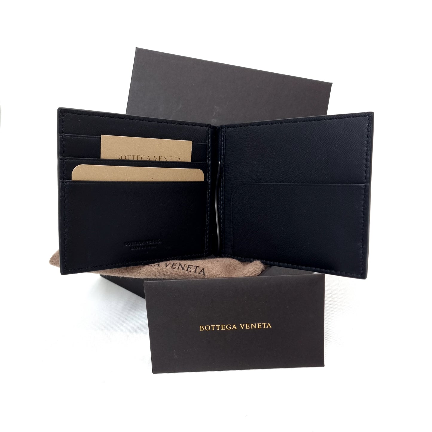 Bottega Veneta Wallet Clip Intrecciato Leather (Black)