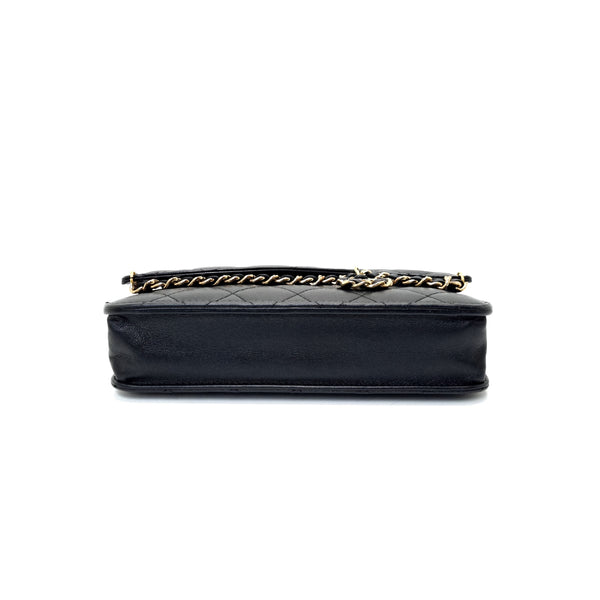 Chanel WOC CC Charm Lambskin Ghw (Black)