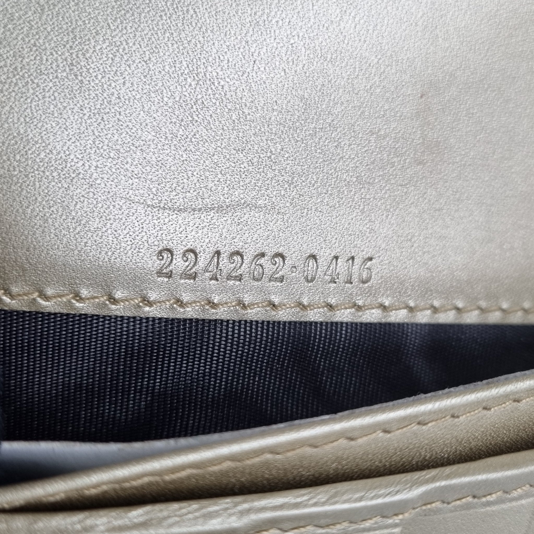 Gucci GG Imprime Canvas Wallet On Chain Ghw (Metallic Gold