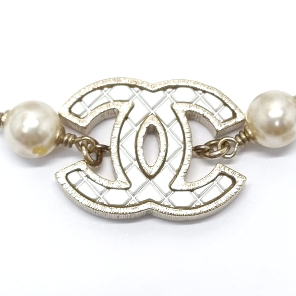 Chanel CC Bracelet Faux Pearl Ghw