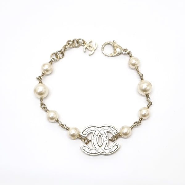 Chanel CC Bracelet Faux Pearl Ghw